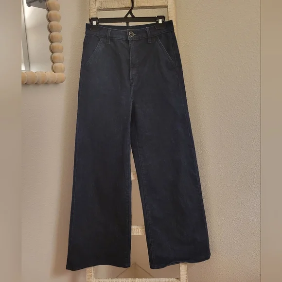 Denim High Rise Trouser with Flare Leg, Ann Taylor Sz 0 - Picture 3 of 10